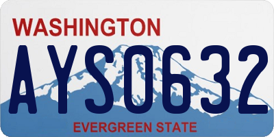 WA license plate AYS0632