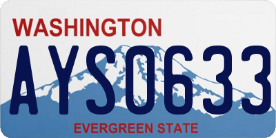 WA license plate AYS0633