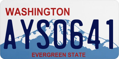 WA license plate AYS0641