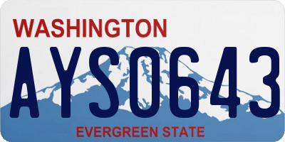 WA license plate AYS0643