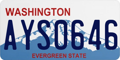 WA license plate AYS0646