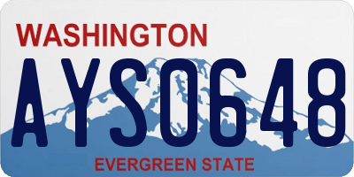 WA license plate AYS0648