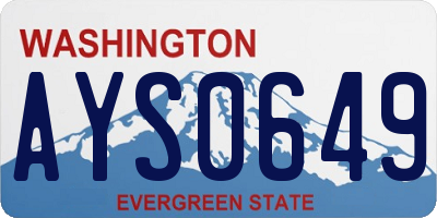 WA license plate AYS0649