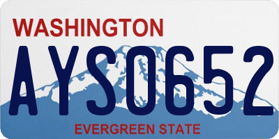 WA license plate AYS0652