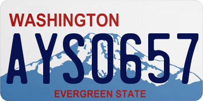 WA license plate AYS0657