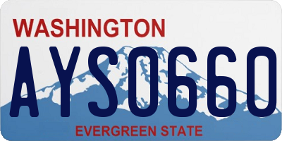 WA license plate AYS0660