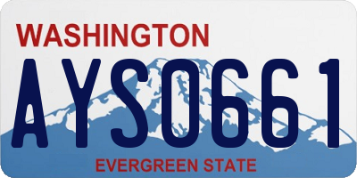 WA license plate AYS0661