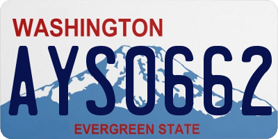 WA license plate AYS0662