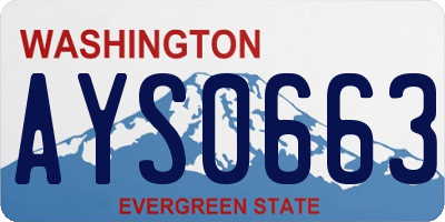 WA license plate AYS0663