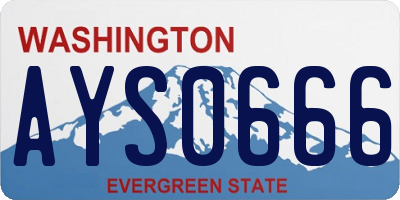 WA license plate AYS0666