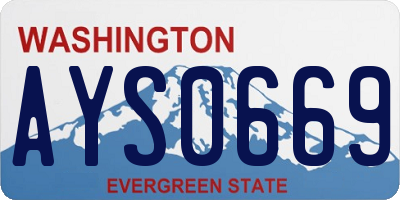 WA license plate AYS0669