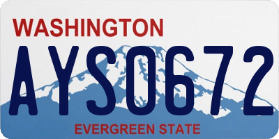 WA license plate AYS0672