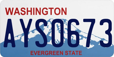 WA license plate AYS0673