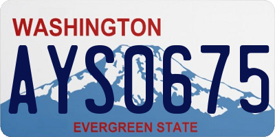 WA license plate AYS0675