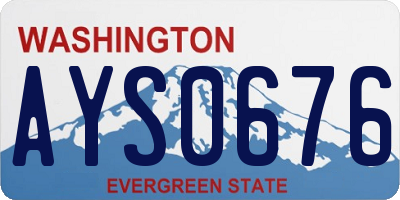 WA license plate AYS0676