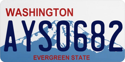 WA license plate AYS0682
