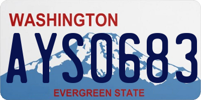 WA license plate AYS0683