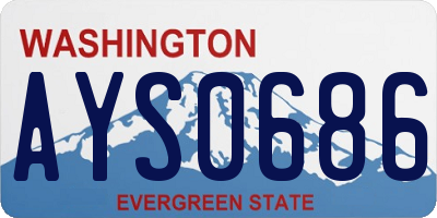 WA license plate AYS0686