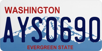WA license plate AYS0690