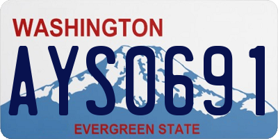 WA license plate AYS0691