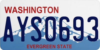 WA license plate AYS0693