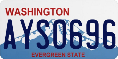 WA license plate AYS0696