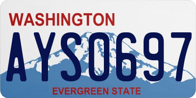 WA license plate AYS0697
