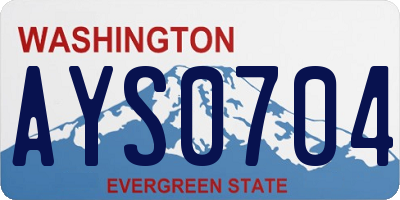 WA license plate AYS0704