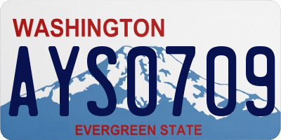 WA license plate AYS0709