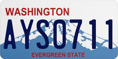 WA license plate AYS0711