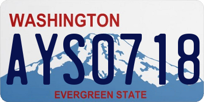 WA license plate AYS0718