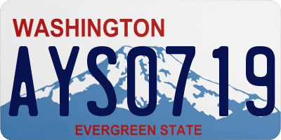 WA license plate AYS0719