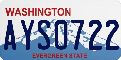 WA license plate AYS0722