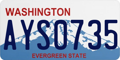 WA license plate AYS0735