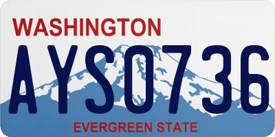 WA license plate AYS0736