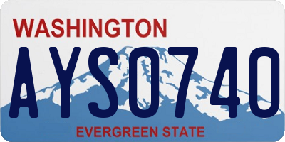 WA license plate AYS0740