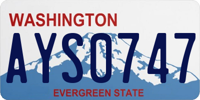 WA license plate AYS0747
