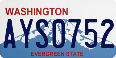 WA license plate AYS0752