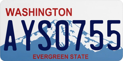 WA license plate AYS0755