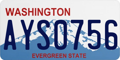 WA license plate AYS0756