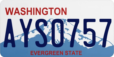 WA license plate AYS0757