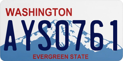 WA license plate AYS0761