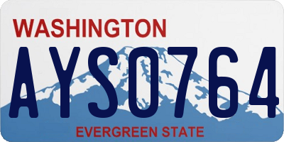 WA license plate AYS0764