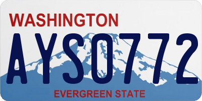 WA license plate AYS0772
