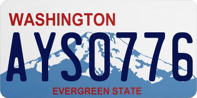 WA license plate AYS0776