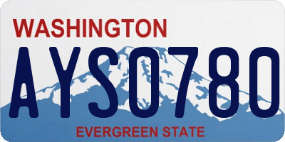 WA license plate AYS0780