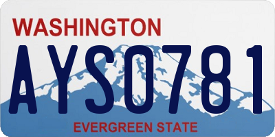 WA license plate AYS0781