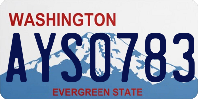 WA license plate AYS0783