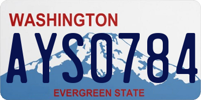 WA license plate AYS0784