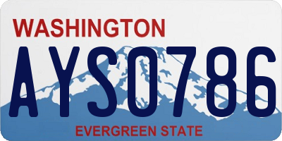 WA license plate AYS0786